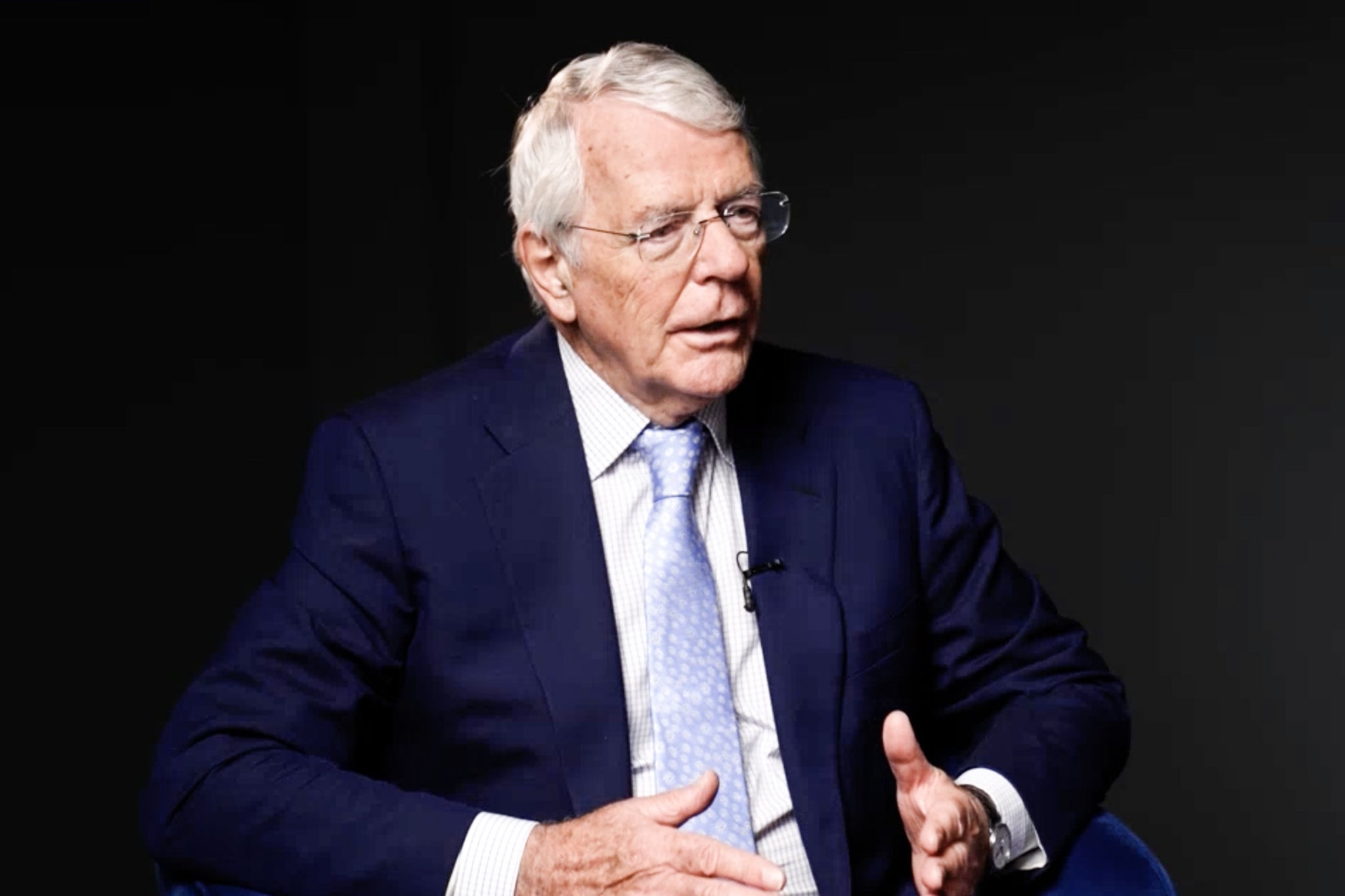 Sir John Major in conversation with The Independent editor in chief Geordie Greig