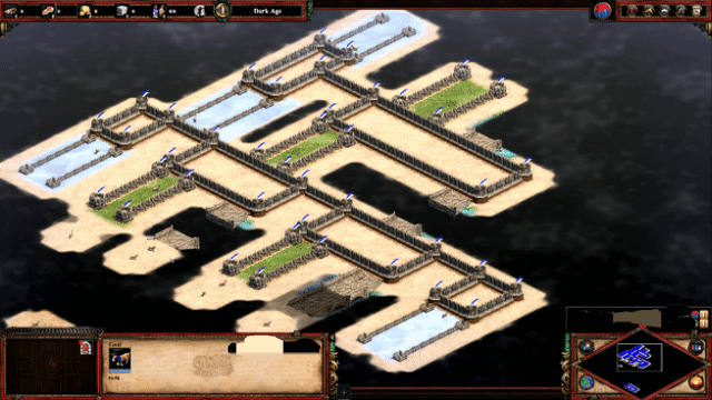 A Gif of a NAND gate running in Age of Empires 2.