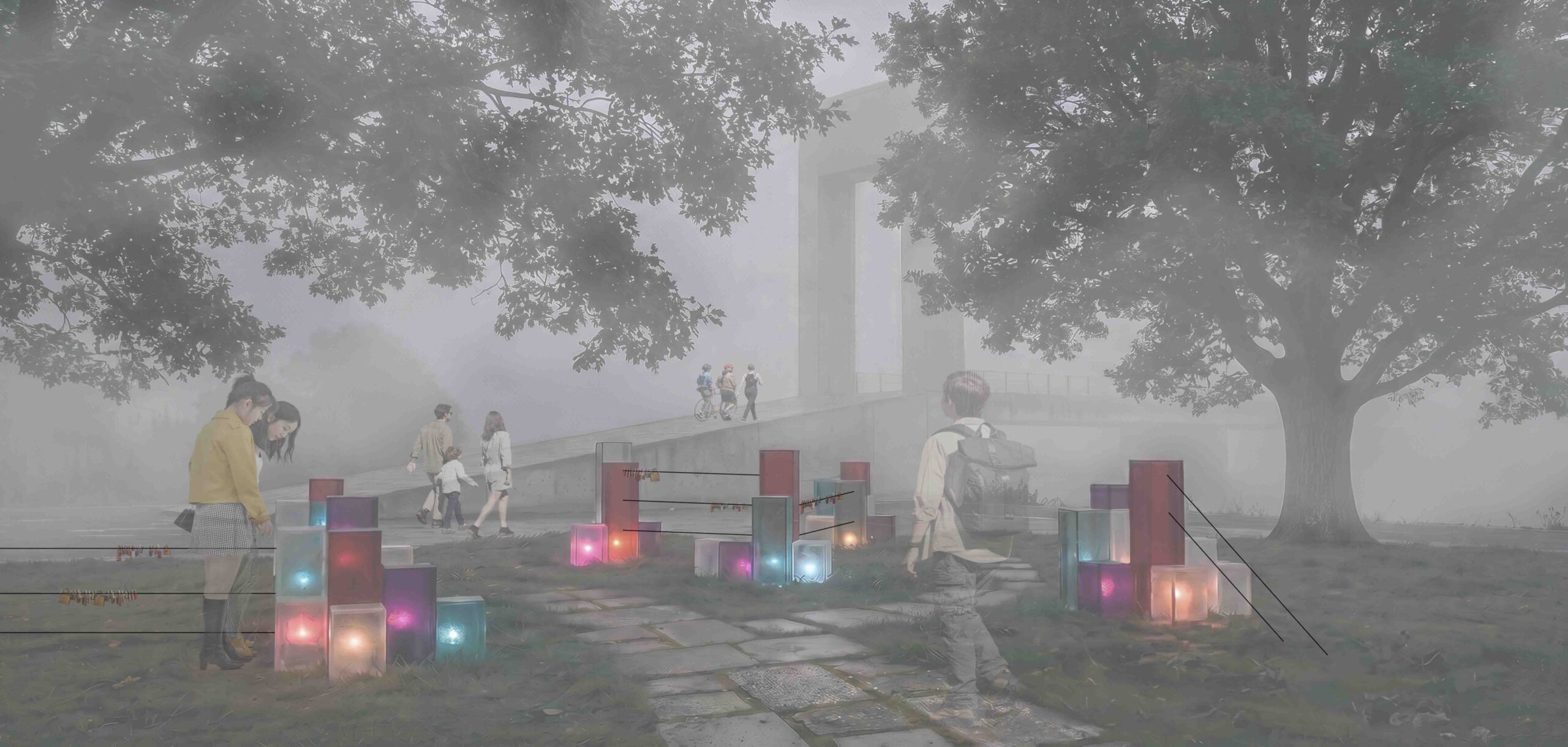Nine designs revealed for new Wilford Suspension Bridge lovelock structure lovelocks colour of love 6665x3175 1 scaled