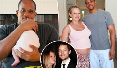 Tobey Maguire's ex-wife Jennifer Meyer welcomes third baby at 49, her first with fiancé Geoffrey Ogunlesi