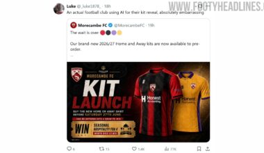 Morecambe 26-27 Kit Launch Faces Massive Backlash Over AI-Generated ChatGPT Image