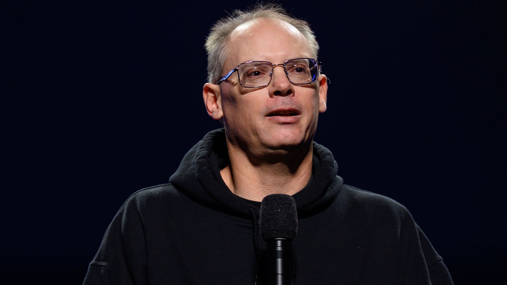Tim Sweeney speaking at Unreal Fest 2026.
