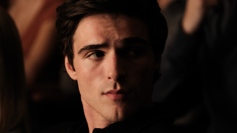 A shadowy image of Jacob Elordi as Nate Jacobs in 