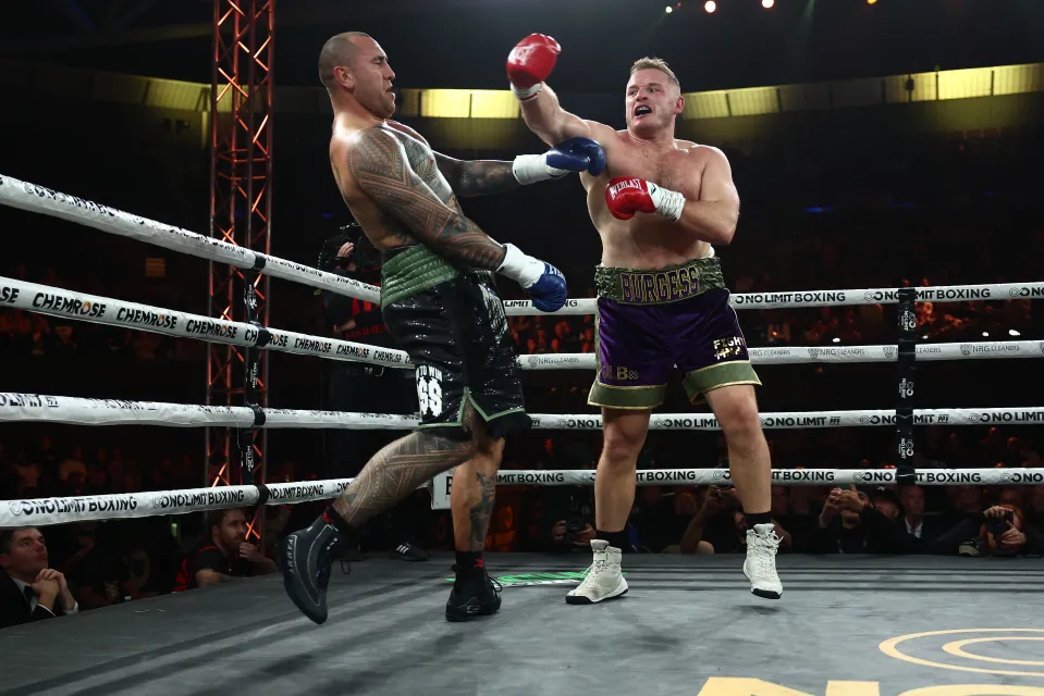 Burgess swung for the fences, but was stopped in the third round