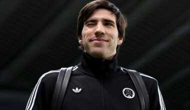 NEWCASTLE UPON TYNE, ENGLAND - JANUARY 07: Sandro Tonali of Newcastle United arrives at the stadium prior to the Premier League match between Newcastle United and Leeds United at St James