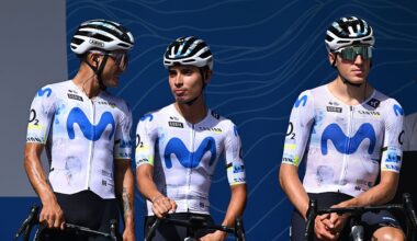 VIZILLE, FRANCE - JUNE 07: Diego Pescador of Colombia and Team Movistar (C) prior to the 78th Tour Auvergne-Rhone-Alpes 2026, Stage 1 a 146.2km stage from Vizille to Saint-Ismier / #UCIWT / on June 07, 2026 in Vizille, France. (Photo by Dario Belingheri/Getty Images)