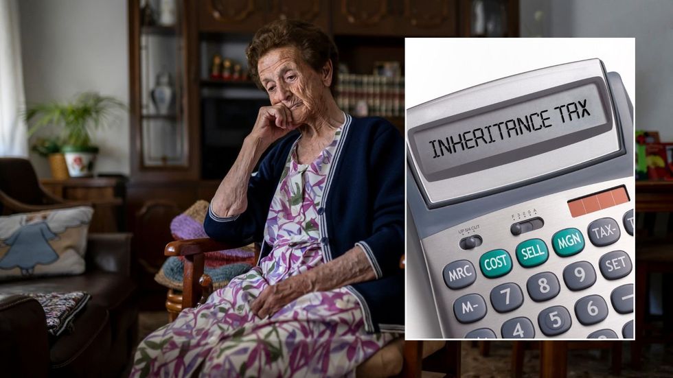 Older woman and inheritance tax written on calcualtor