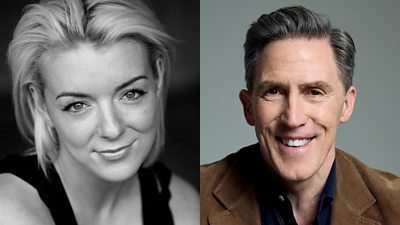 Headshots of Sheridan Smith and Rob Brydon