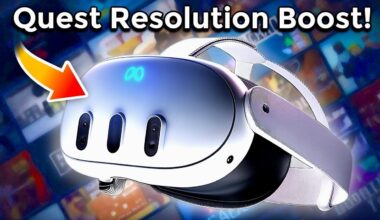 Side-by-side comparison of standard and super resolution VR graphics.