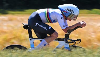 AARBURG, SWITZERLAND - JUNE 20: Marlen Reusser of Switzerland and Team Movistar competes during the 89th Tour de Suisse 2026, Stage 4 a 23.7km individual time trial stage from Aarburg to Aarburg / #UCIWT / on June 20, 2026 in Aarburg, Switzerland. (Photo by Tim de Waele/Getty Images)