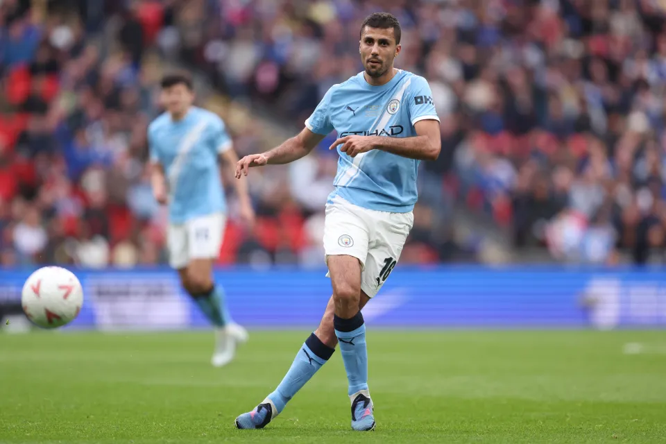 Rodri of Manchester City during the Emirates FA Cup Final match between Chelsea and Manchester City
