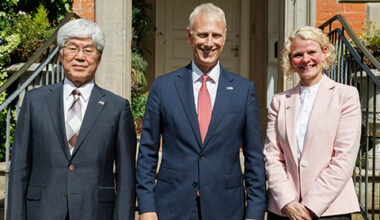 L-R: Masanori Koguchi, President JAEA, Chris Cholerton, Group President Rolls-Royce, Julianne Antrobus, CEO UKNNL.
