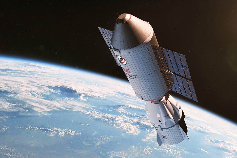 Illustration of Haven-1 on orbit with Dragon docked. Credit: Vast
