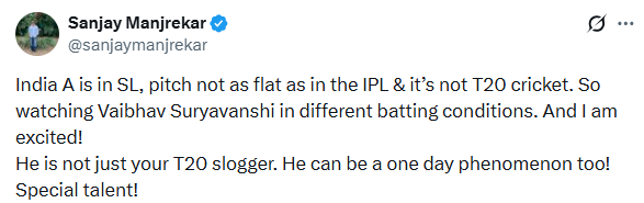 Sanjay Manjrekar post Sanjay Manjrekar post