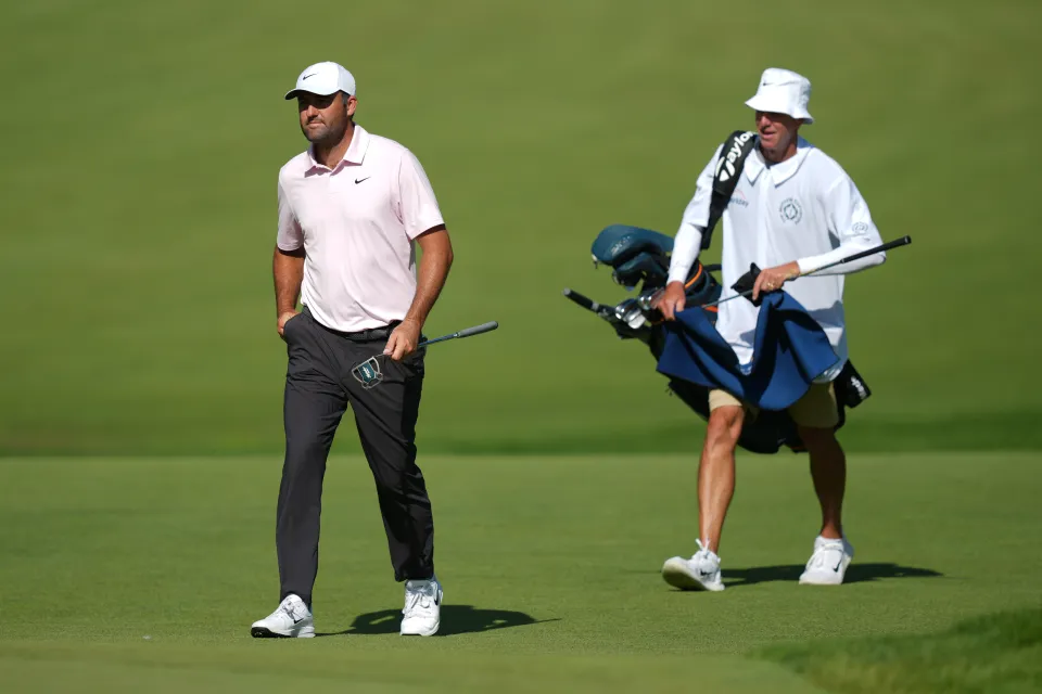 Scheffler was involved in a heated conversation with his caddie on Thursday