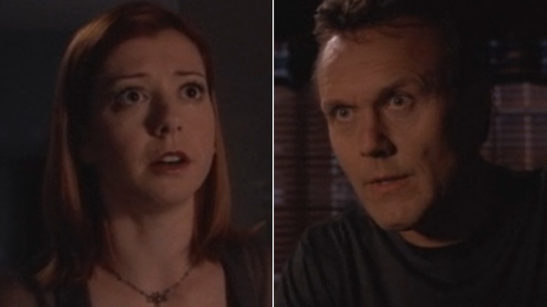 Willow and Giles in Buffy the Vampire Slayer