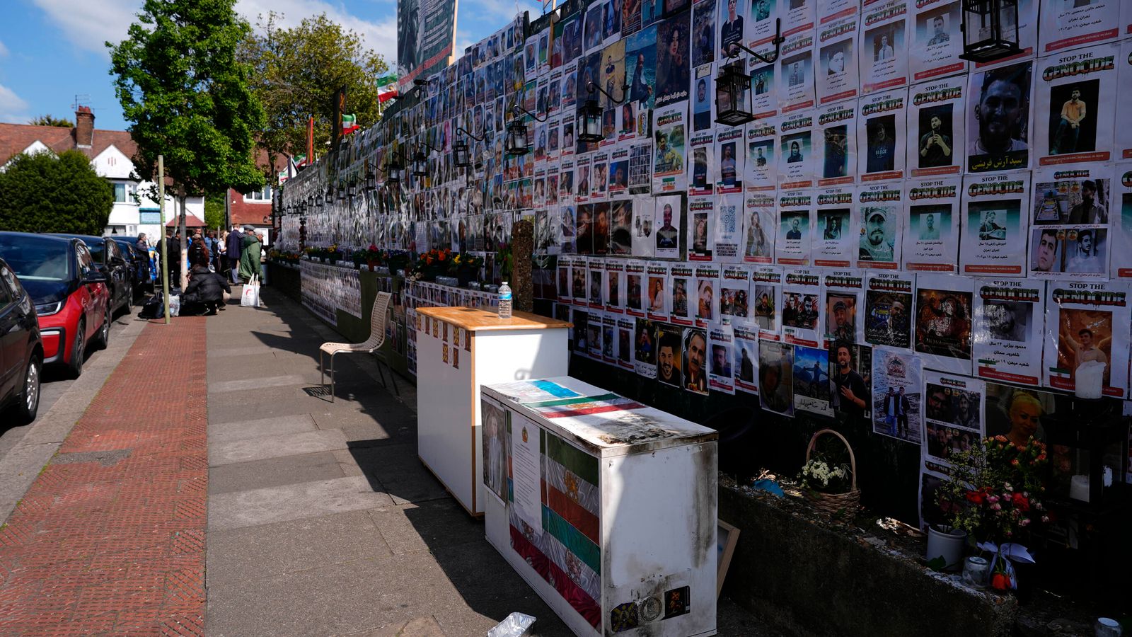 The memorial wall on Limes Avenue. Pic: Jordan Pettitt/PA Wire