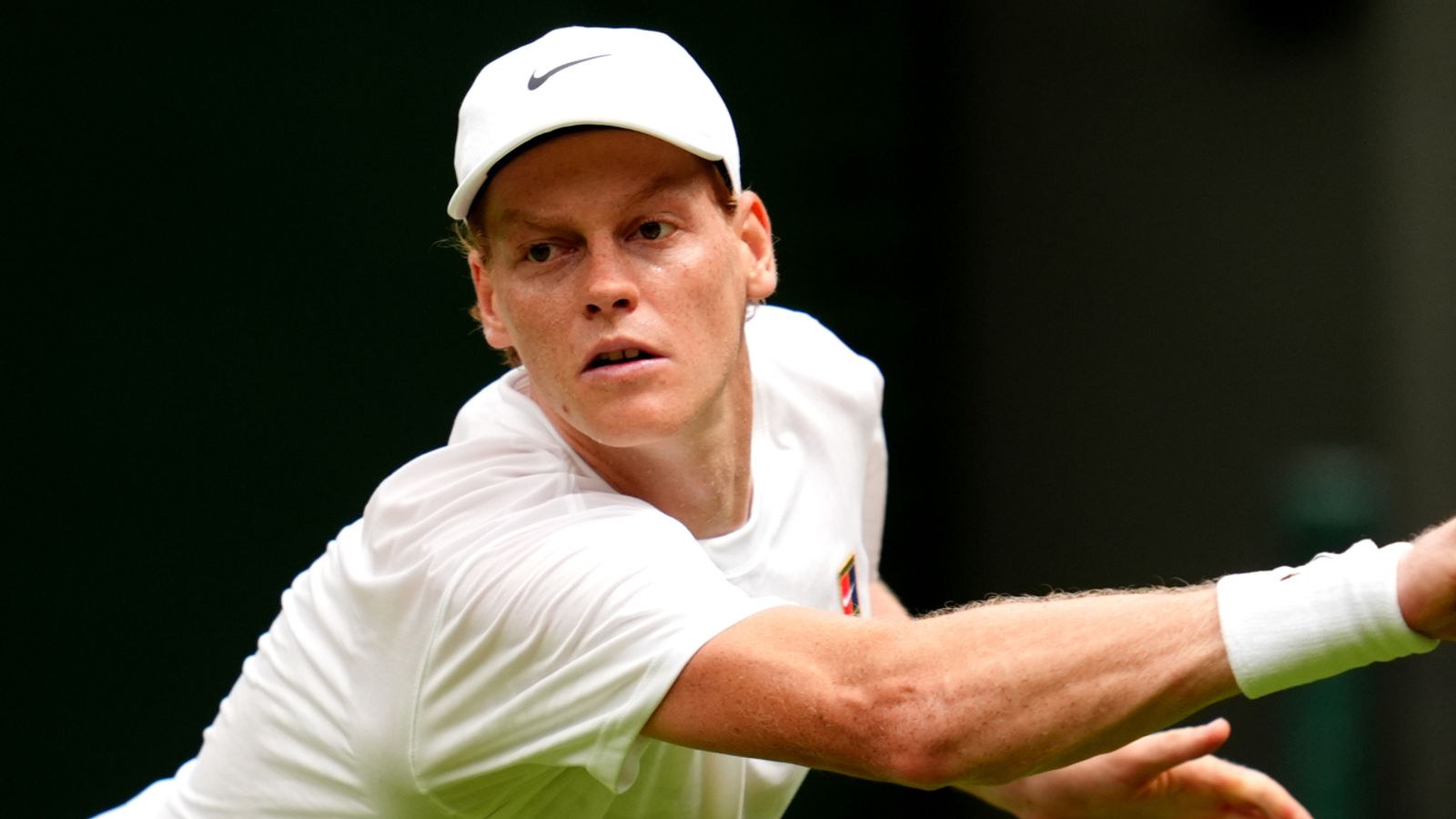 Jannik Sinner during a practice session at Wimbledon
