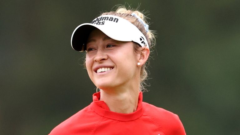 Nelly Korda reacts on the 14th hole during the first round of the US Women's Open (AP Photo/Jessie Alcheh)