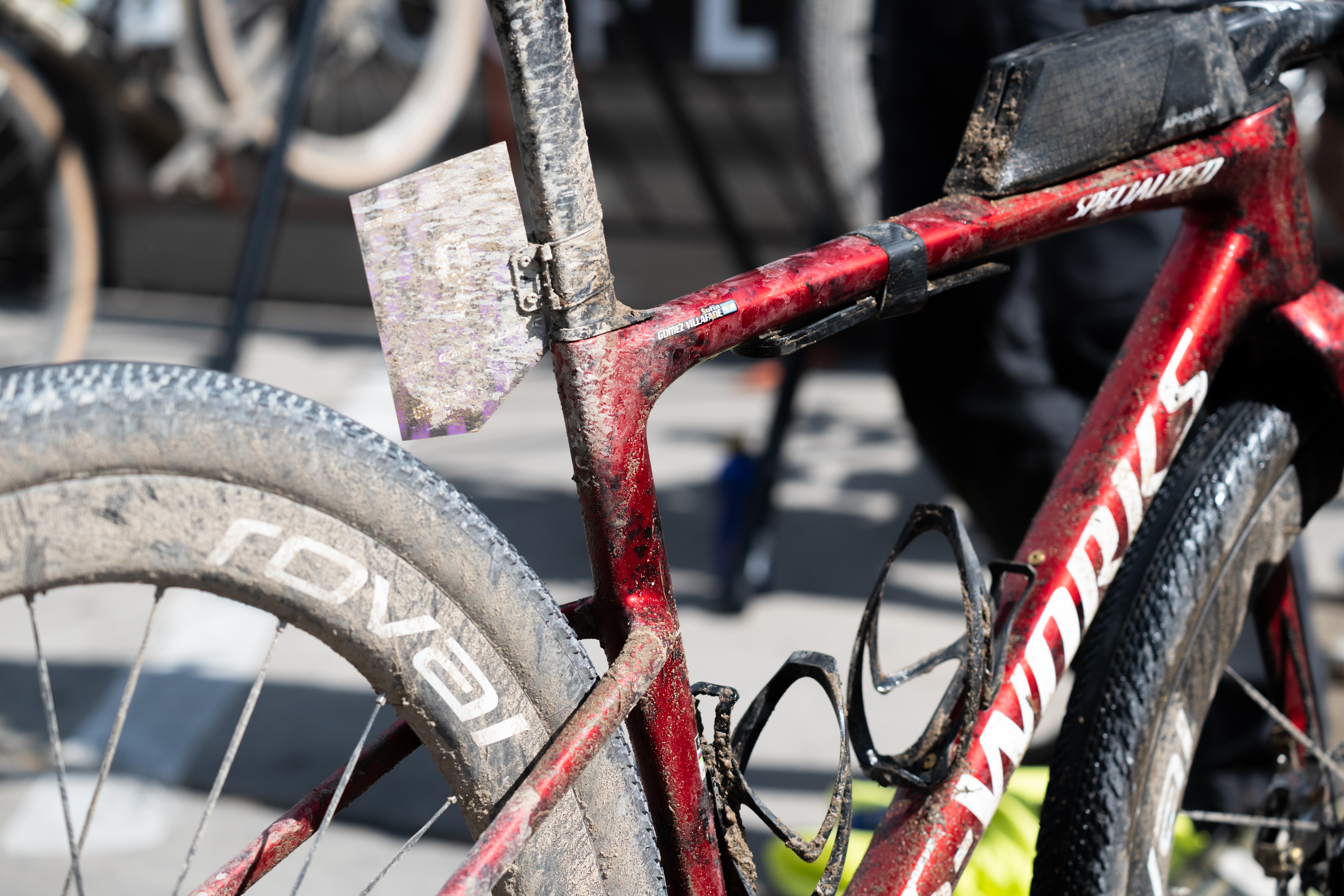 Photos of the bikes from the finish line of Unbound Gravel 2026