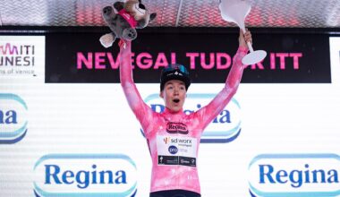Anna Van Der Breggen of TEAM SD WORX - PROTIME wears the Pink Jersey after Stage 4 of the 37th Giro d'Italia Women, a 12.2 km individual time trial stage from Belluno to Nevegal, in Italy, on June 2, 2026. (Photo by Tommaso Berardi/NurPhoto)