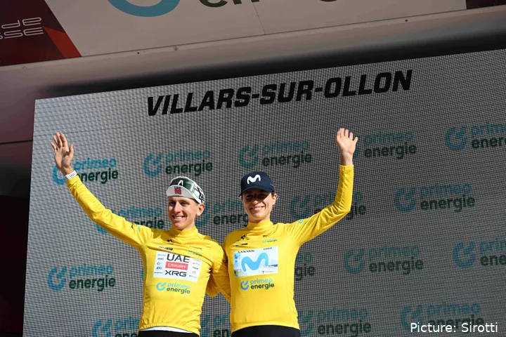Tadej Pogacar and Marlen Reusser at the 2026 Tour de Suisse