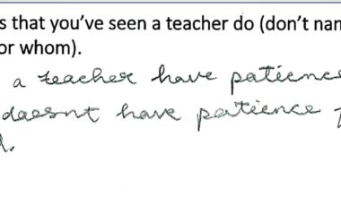 Teachers Are Kind: What Students Notice