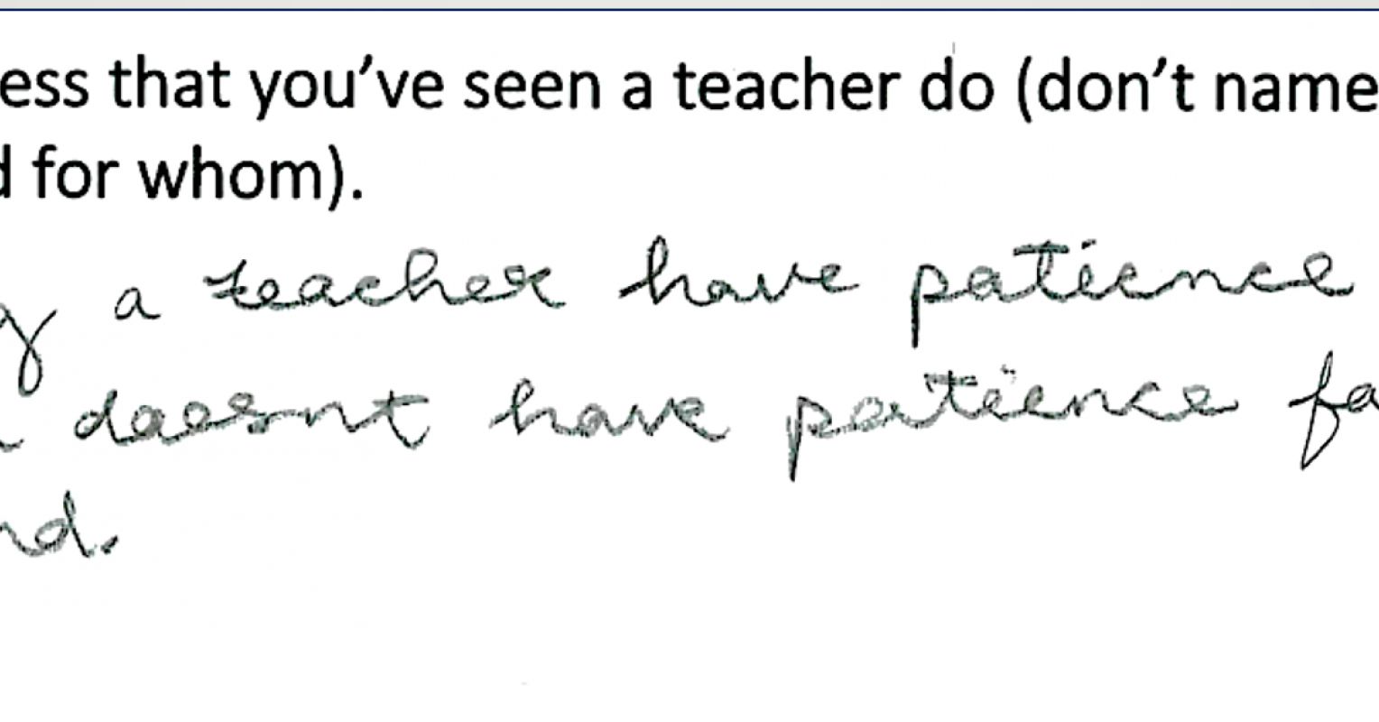 Teachers Are Kind: What Students Notice