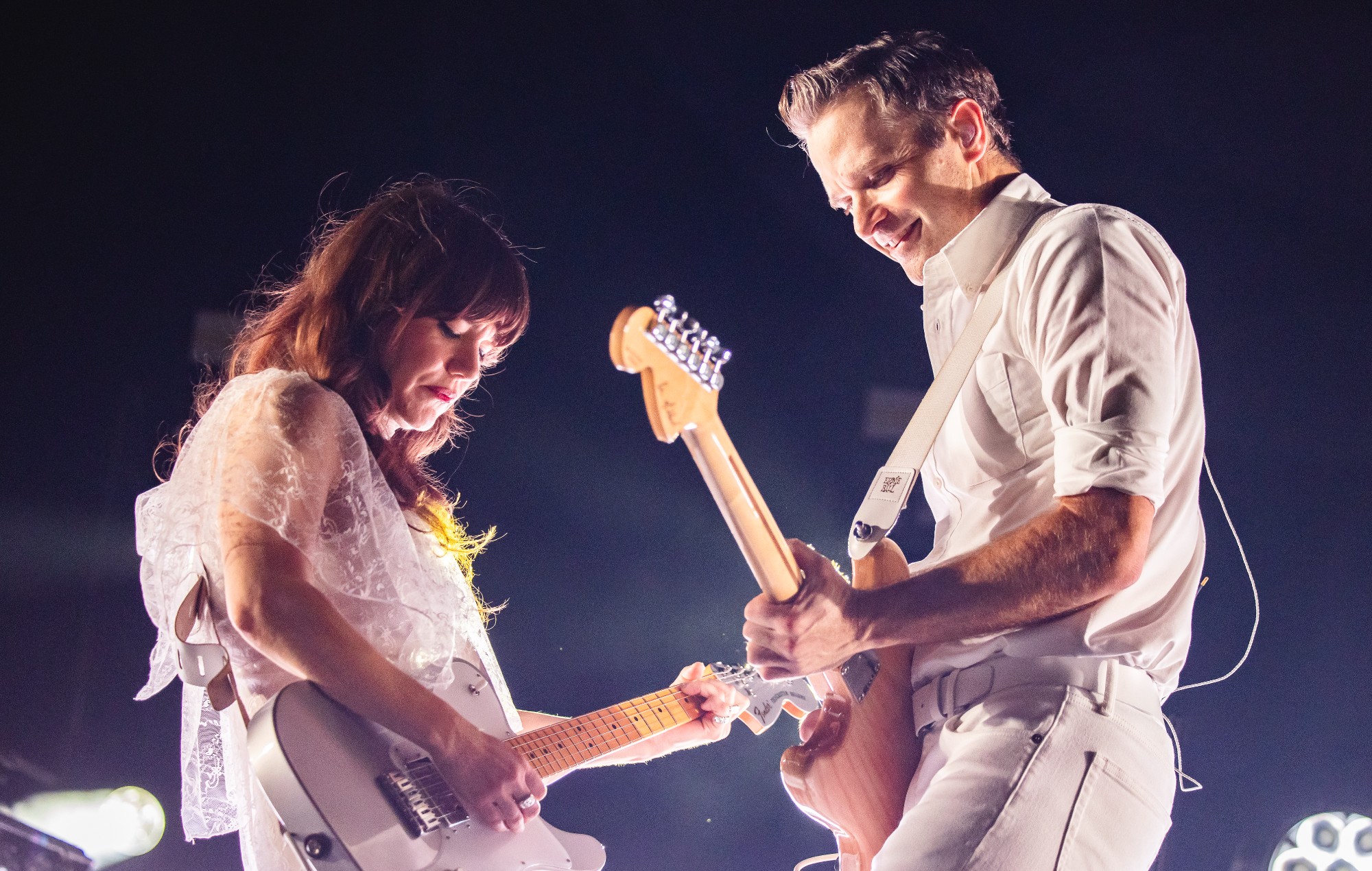 Jenny Lewis and Ben Gibbard of The Postal Service perform