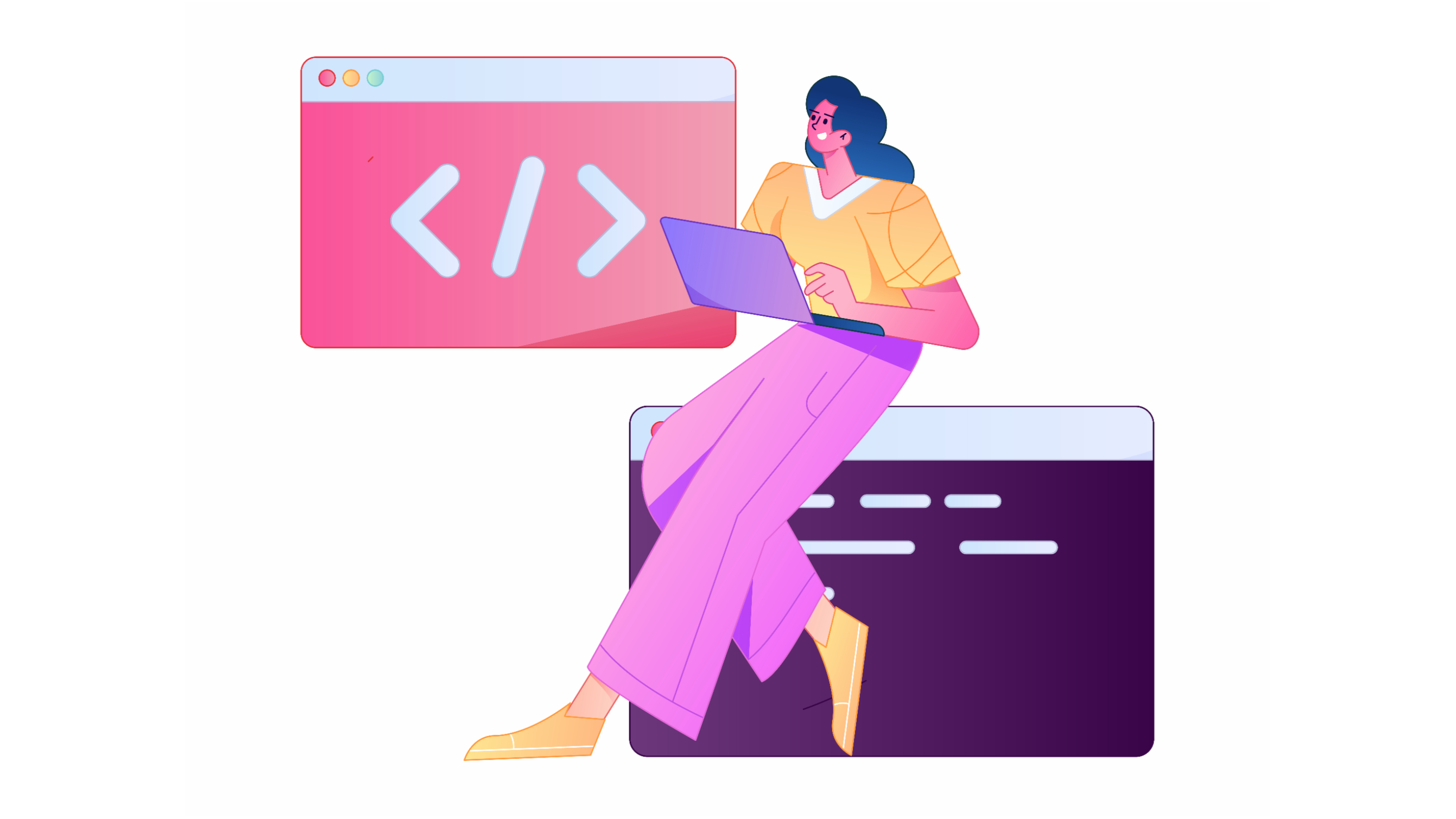 illustration of someone coding