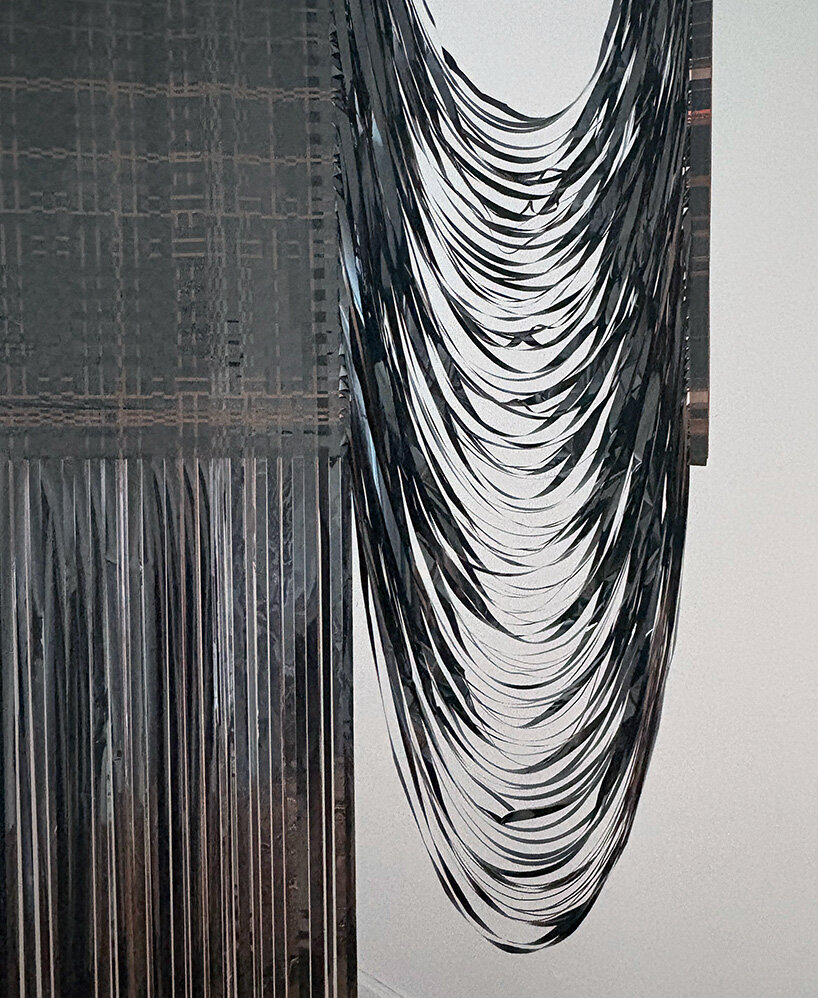 VHS tapes and cassette recordings replace yarn in a woven archive of collective memory - 6