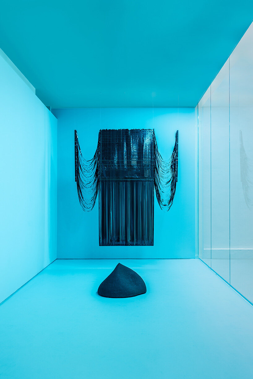 VHS tapes and cassette recordings replace yarn in a woven archive of collective memory - 1