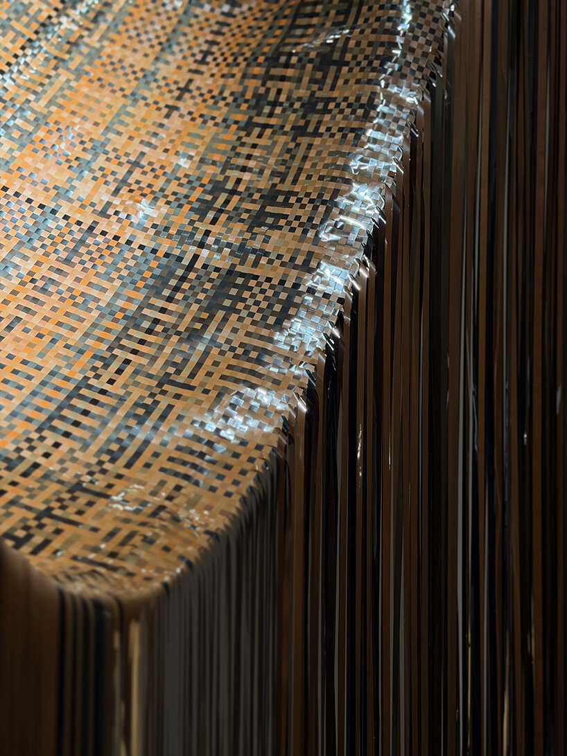 VHS tapes and cassette recordings replace yarn in a woven archive of collective memory - 11