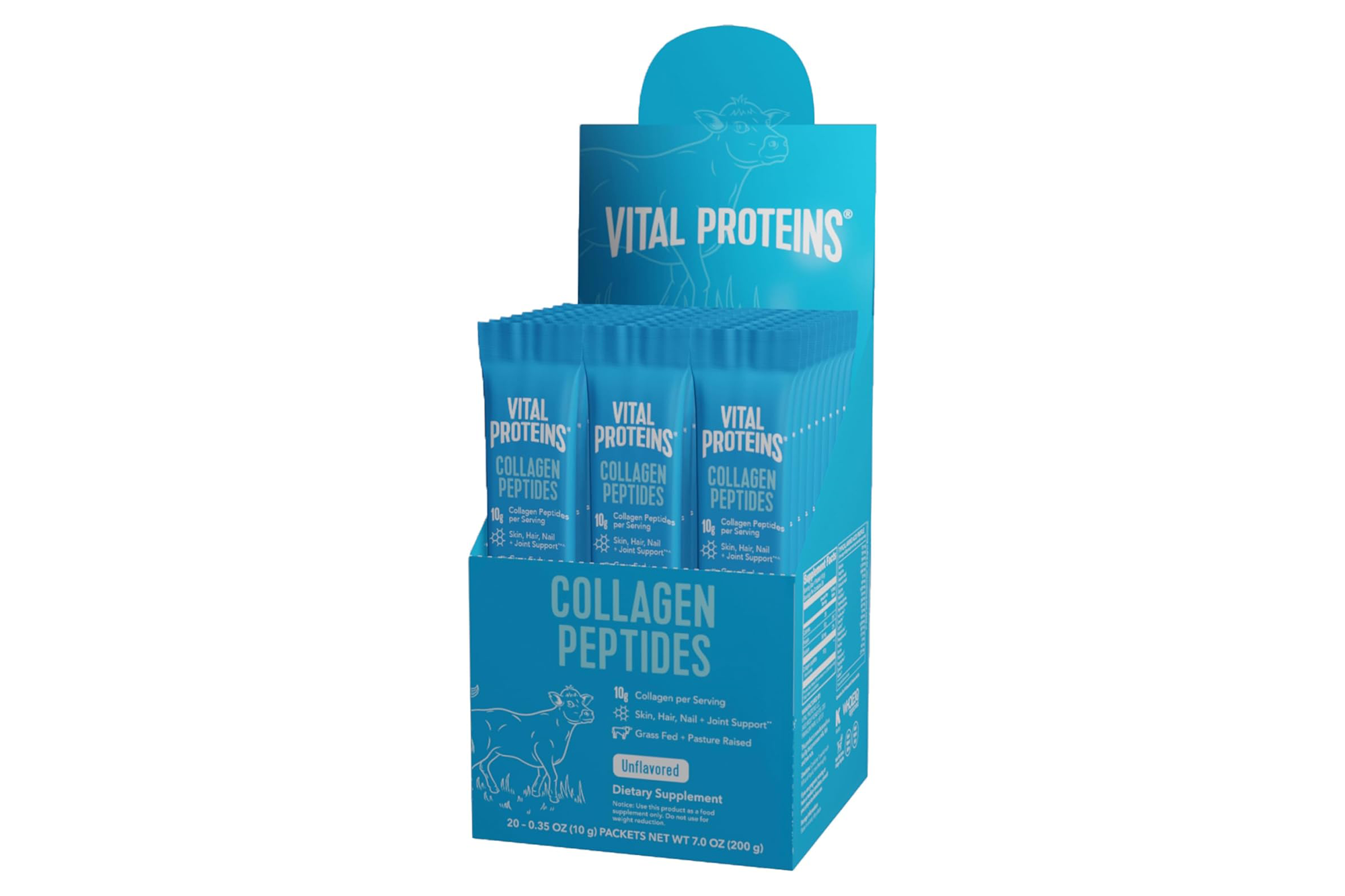 Vital Proteins Collagen Peptides display box with individual packets.