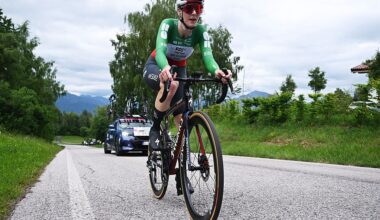 Vittoria Guazzini (FDJ United - SUEZ) competes during stage 5 of the 2026 Giro d'Italia Women, a 12.7km individual time trial stage from Belluno to Nevegal. (Photo by Luc Claessen/Getty Images)