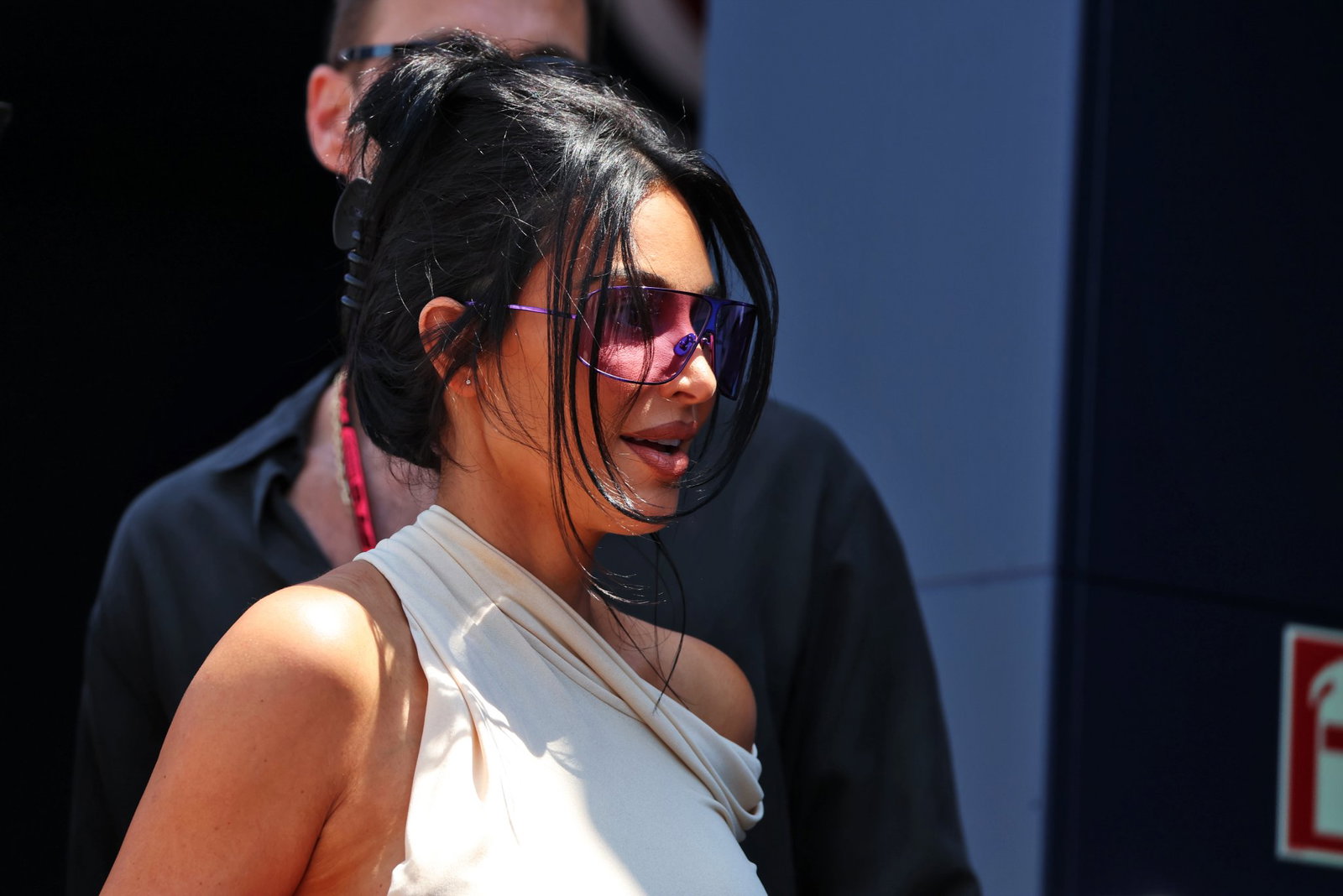Kardashian arrives in the Monaco paddock ahead of Sunday's race