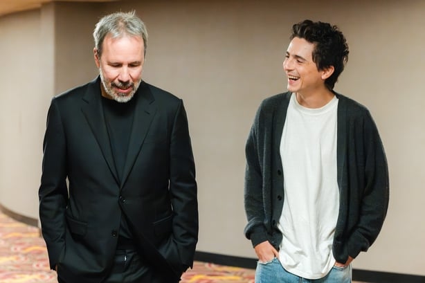 BURBANK, CALIFORNIA - JULY 08: Denis Villeneuve and Timothée Chalamet attend the