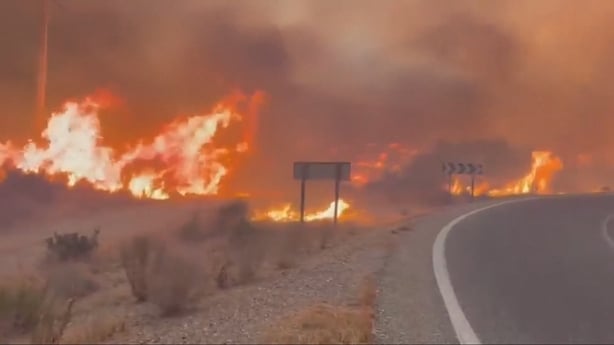Wildfire in Almeria in southern Spain.