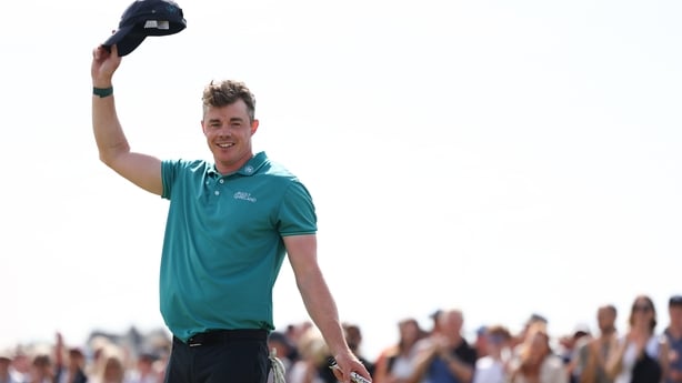 HOYLAKE, ENGLAND - JUNE 20: Stuart Grehan of Ireland celebrates winning The Amateur Championship at Royal Liverpool Golf Club on June 20, 2026 in Hoylake, England. (Photo by Oisin Keniry/R&A/R&A via Getty Images)