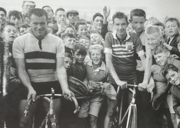 Mick Murphy and a crow of children
