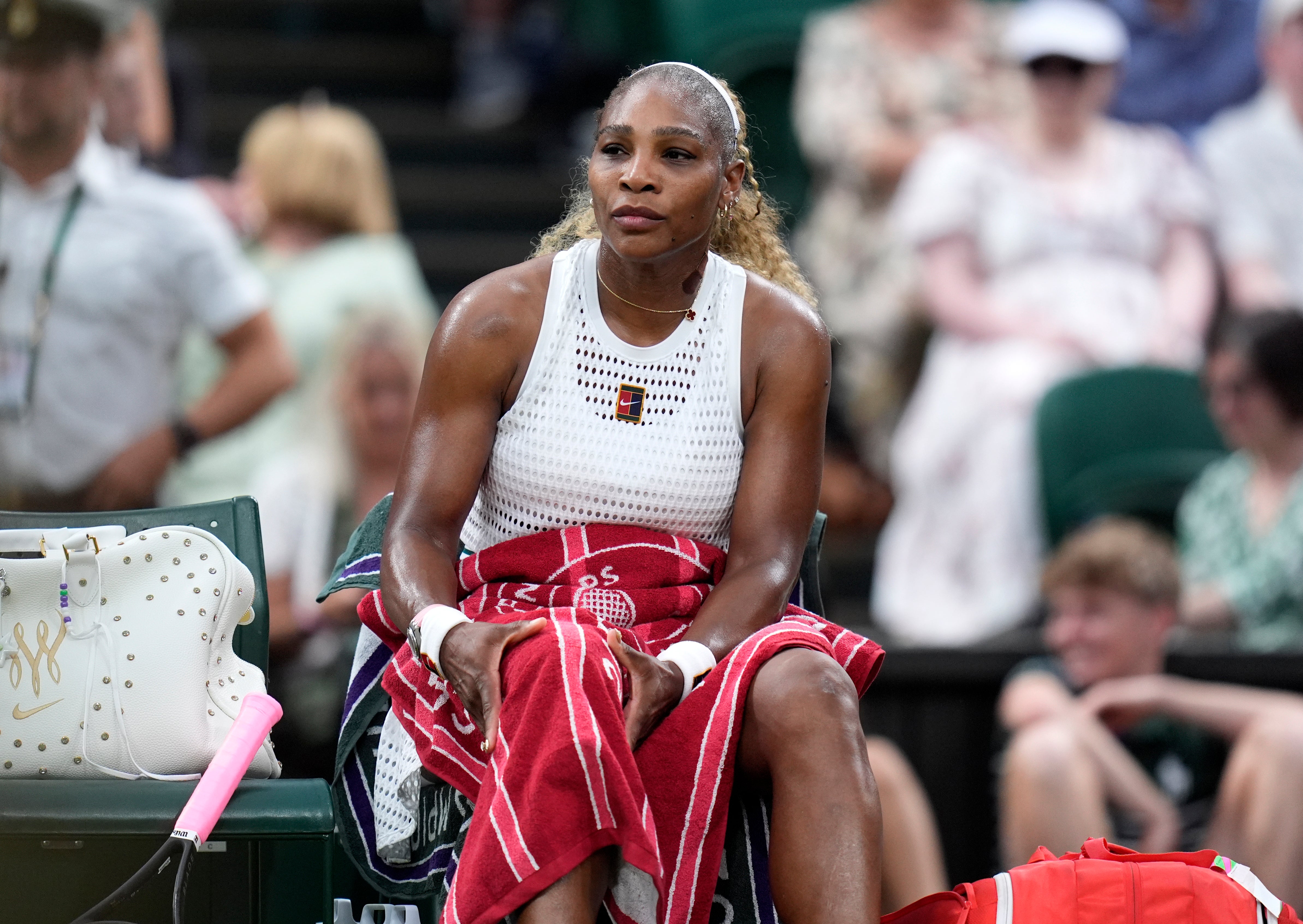 Williams ‘tweaked her knee’ during her first singles match in four years on Tuesday evening