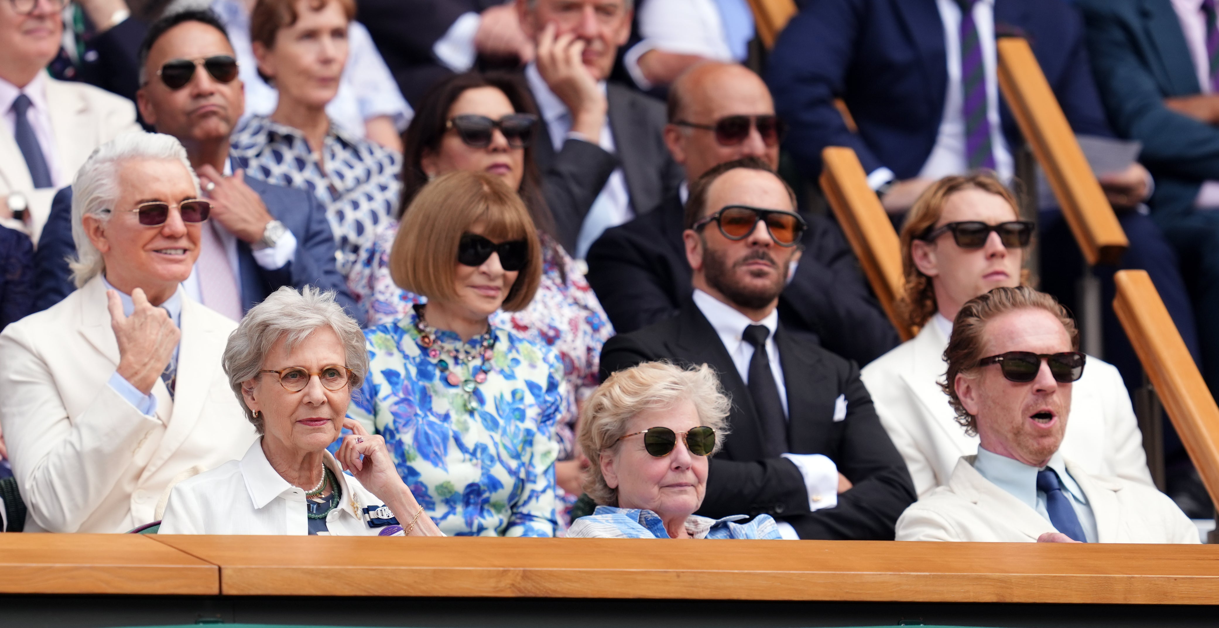 Sandi Toksvig at Wimbledon, alongside Damien Lewis