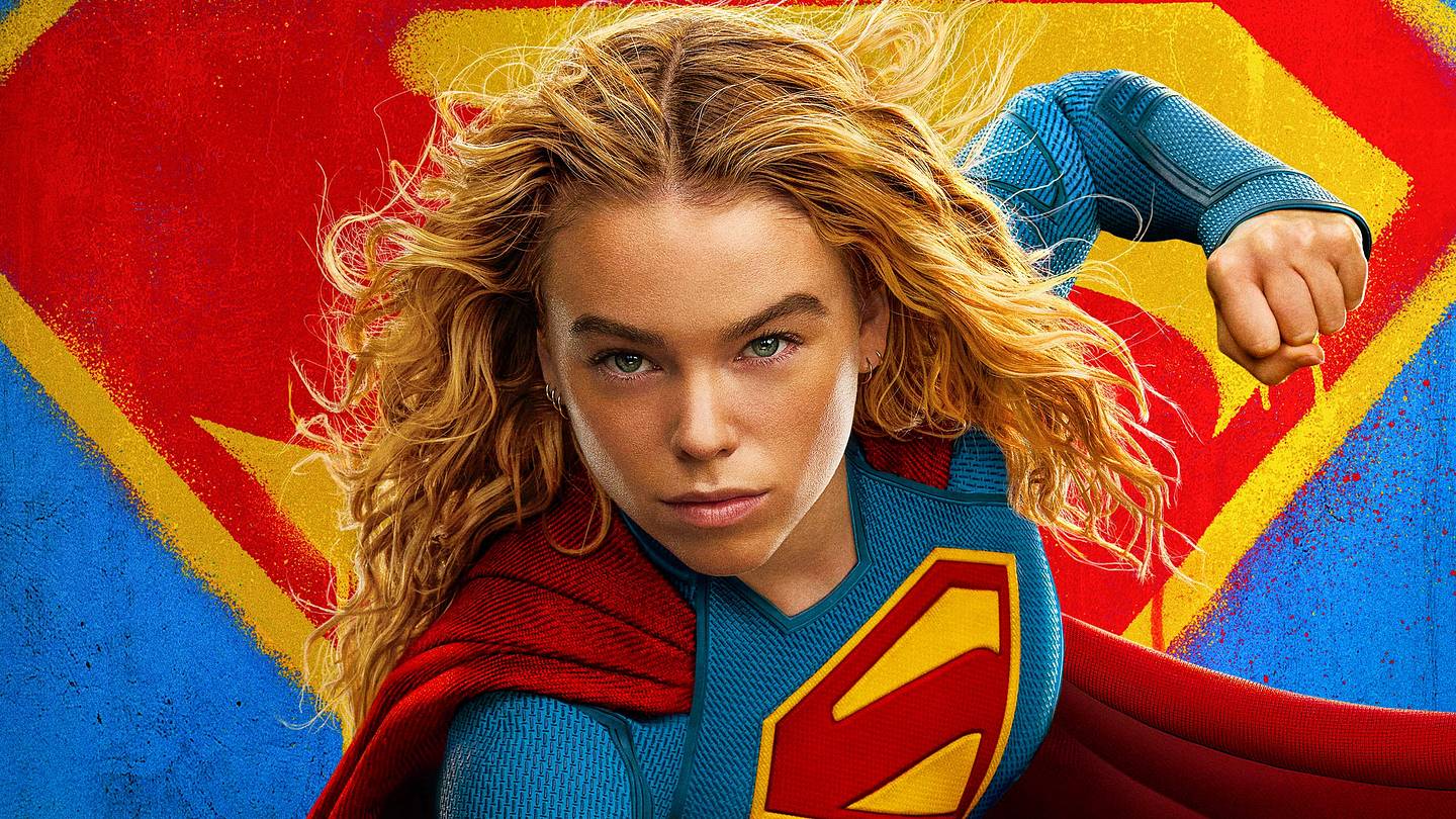 (L to r) Milly Alcock as SUPERGIRL and KRYPTO in DC Studios’ and Warner Bros. Pictures’ “SUPERGIRL”
