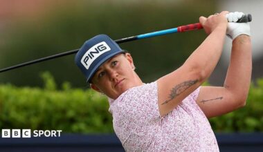 Chloe Williams plays a shot during final qualifying for the AIG Women's Open