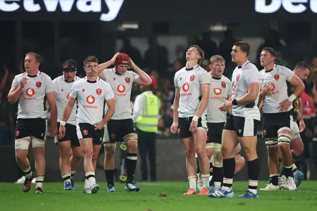 Wales players looking disappointed