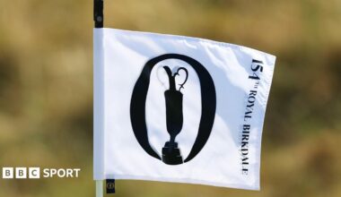 A picture of a flag at Royal Birkdale for the 154th Open Championship