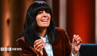 Claudia Winkleman pictured on her chat show