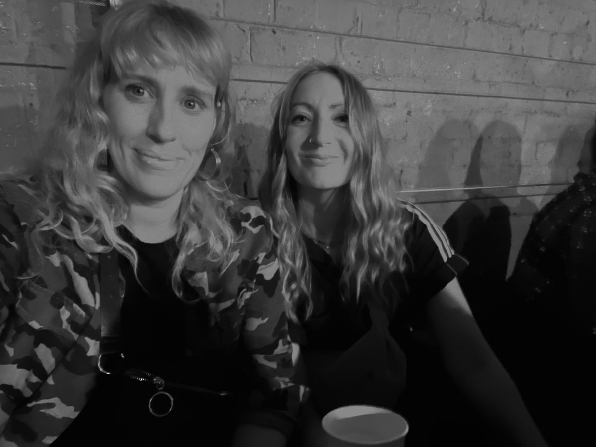Lowri and her friend Nicola, with whom she is making a podcast about her experience