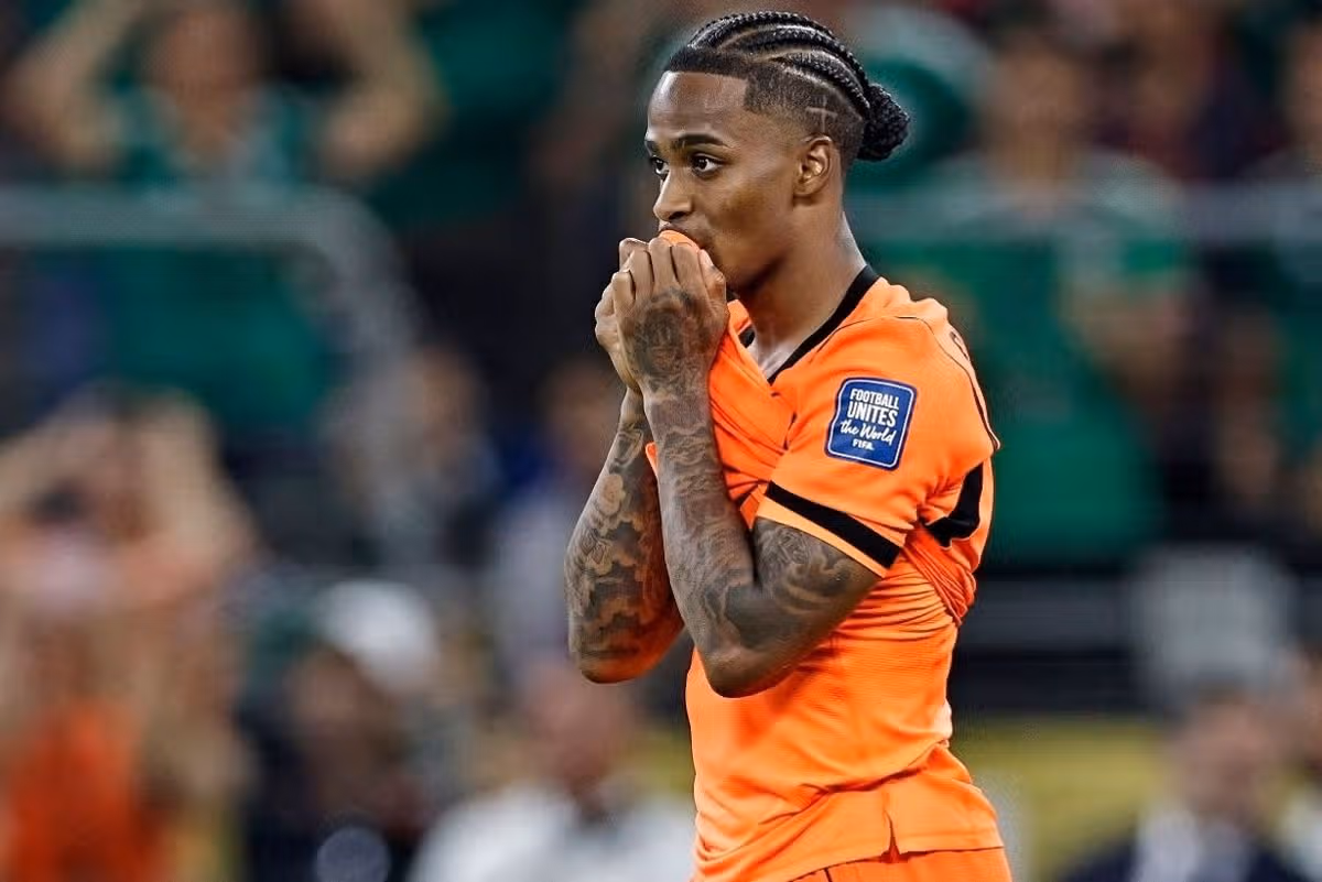 Crysencio Summerville of Netherlands reacts after missing his penalty in the shootout; Monterrey Stadium, Monterrey, Mexico; FIFA World Cup Football, Netherlands versus Morocco.
