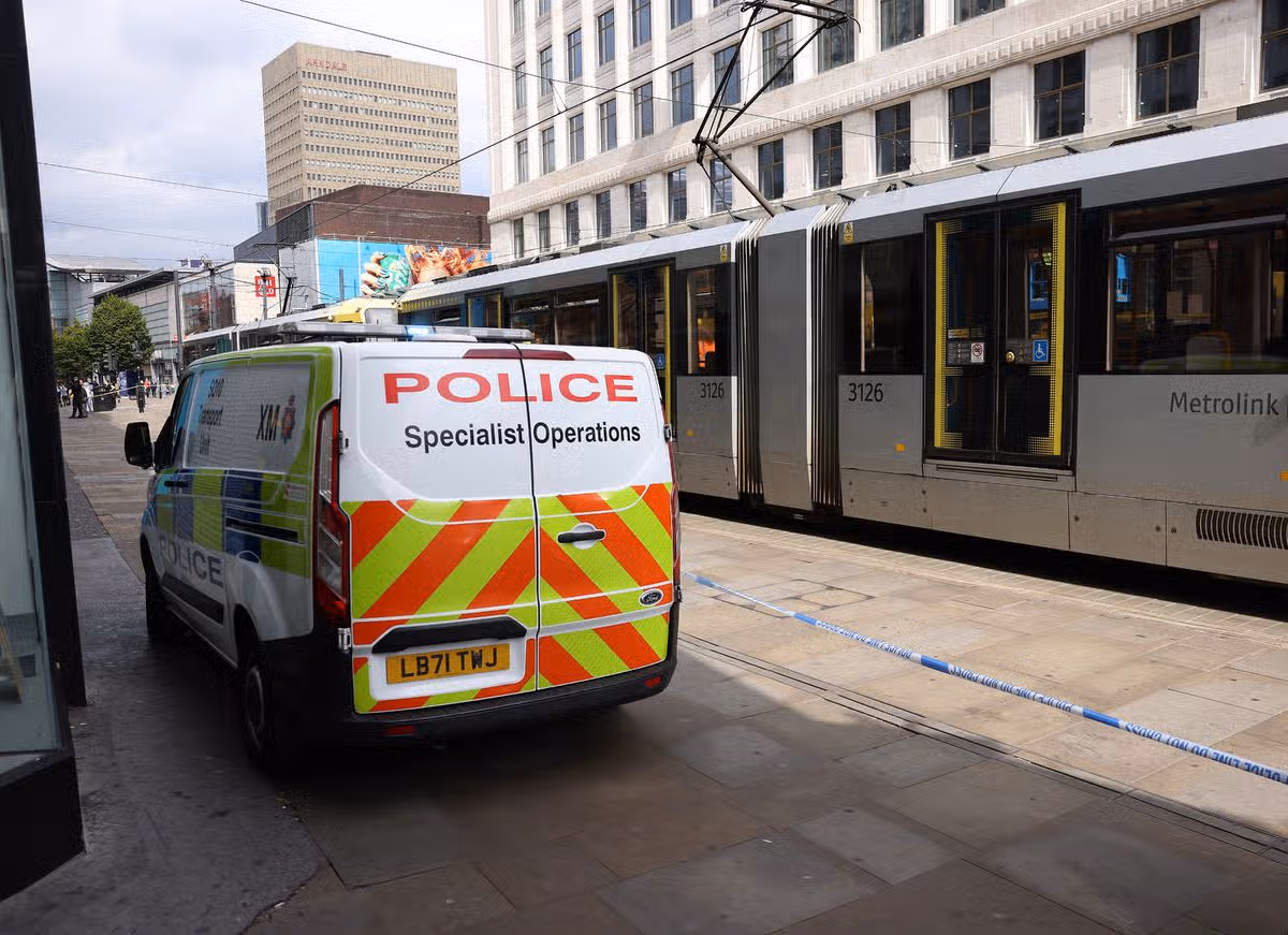 Market Street tram stop has been cordoned off by police